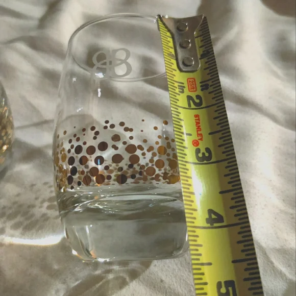 'Bailey's Irish Cream' Gold Dot Confetti Lowball Tumblers 22kt Filled, Set of 2 - Picture 7 of 12